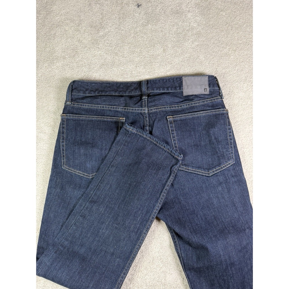 Bonobos Mens Slim "The Blue Jean" 33x30 Dark Wash Blue Stretch Jeans Preppy Dad